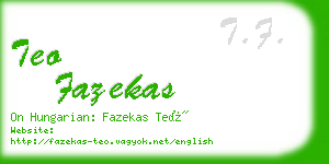 teo fazekas business card